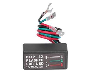 Jeanoko Relé de Flash DOP-3X, relé Intermitente de Señal de Giro LED Compacto para Automóvil/motocicleta, Soluciona Problema de Súper Parpadeo, 12 V 20 A