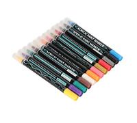 Jeanoko Rotuladores de Pintura Acrílica Impermeables de Doble Punta para Manualidades Suaves para Niños y Adultos, Paquete de 12 (12 colores)