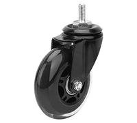 Jeanoko Rueda Giratoria Resistente de Pu para Silla de Oficina, Rueda Giratoria de 3 Pulgadas para Carrito de Muebles, Paquete de 5 (Modelo de electroforesis con tornillo de 3)