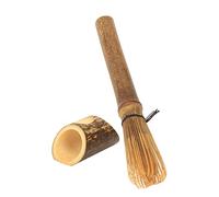 Jeanoko Set de Batidor Matcha de Bambú con Soporte Ligero y Portátil para Mezclar Té Matcha Al Aire Bambú Natural 2 Unidades