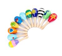 Jeanoko Sonajero Agitador de Maracas para Chico, Juguete Educativo para Entrenamiento Musical, Desarrollo de Diversión y Coordinación, Estilo de Color Aleatorio de Madera