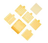 Jeanoko Soporte para Notas Adhesivas con 5 Plantillas, Práctico Organizador para Oficina, Hogar y Escuela, Plástico ABS de 3x3 Pulgadas (Amarillo)
