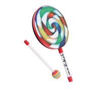 Jeanoko Tambor de Mano para Niños, Instrumento de Percusión Arcoíris Multicolor para Educación Musical, Material de PVC Duradero, Incluye 1 Tambor y Baqueta (8 Pulgadas)