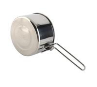 Jeanoko Tetera para Acampar 1L Acero Inoxidable Portátil | Diseño plegable, tapa extraíble, ligera para senderismo y picnic