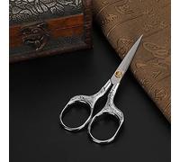 Jeanoko Tijeras de Costura Vintage para Bordado, Manualidades, Trabajos de Arte, Tijeras Retro de Acero Inoxidable para Entusiastas de la Costura, 4,9 Pulgadas, Oro, Plata, Latón Antiguo, 1 Paquete,