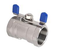 Jeanoko Válvula de Bola de Acero Inoxidable de 1 Pulgada para Grifos de Bomba, Válvula Duradera con Forma de Mariposa de Puerto Completo para Agua, Aceite, Aire, Adecuada para Jardines y Equipos