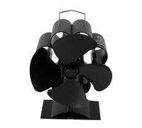 Jeanoko Ventilador de Estufa de Leña de 4 Aspas, Aluminio Anodizado Eficiente Alimentado por Calor para Chimeneas y Estufas de Leña, 1 Unidad