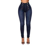 Jeans con Curvas para Mujer, Cintura Alta, Ajustados, elásticos, Levanta Cola, Azul Claro, Talla Grande