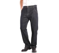 Jeans de ajuste relajado para hombre, pantalones de mezclilla clásicos vintage, pierna recta, casual, de algodón con bolsillos, suaves, cómodos, pantalones de uso diario, Negro, 3XL