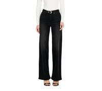Jeans de Cintura Alta con Pierna Ancha Stretch Denim Básico Largo ONLMADISON, Color:Negro, Talla:S / 32L, Largo de la Pierna:L32