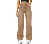 Jeans de pierna ancha para mujer, elásticos, Y2K, rectos, de cintura alta, acampanados, elásticos, holgados, cómodos, con bolsillos, holgados, estilo palazzo, estilo boyfriend, caqui, XXL