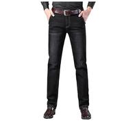 Jeans Herren Slim Fit Jeanshosen gerades Bein Denim Pants Hohe Taille Stretch Freizeithosen Regular Fashion Röhrenjeans Comfort Flex Waist Jeanshose Lässige Mode Loungehose, O negro., XXL
