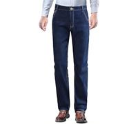 Jeans Hombre Relaxed Fit - Pantalones Vaqueros Rectos Informales para con Forro Polar para Deportes Al Aire Libre Otoño E Invierno (Blue 30)