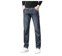 Jeans Hombre Skinny, Men's Winter Casual Jeans Outdoor Velvet Denim Pants (Dark Blue, 38)