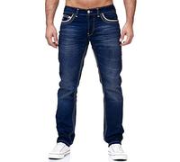 Jeans Hombre Slim Fit Denim Cómodo - Estilo Urbano Outdoor & Casual de Negocios Ajuste Moderno Versátil (FR/ES, Letras, 3XL, Regular, Regular, Azul Oscuro)