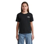Jeans Knit pvt ltd Camiseta Badge Top SS G para niña, Color Negro (Dk Black D29661-01-6484), 14 años