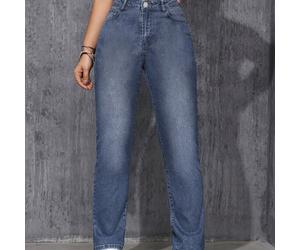 Jeans Negros de Corte y Ajustado para Mujer - Pantalones de Denim Elástico con Control de Abdomen, Uso en Todas , Color Sólido Casual y Elegante para Outfits Sociales, Lavable a Máquina