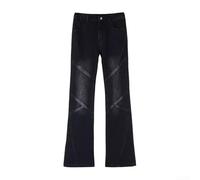 Jeans para hombre, pantalones rectos y ajustados, pantalones casuales de calle alta, tela de poliéster, ropa de longitud completa para las cuatro estaciones para hombres (3XL negro)