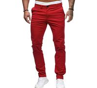 Jeans Slim para Hombre Clásico Cómodo Jeans regulares Vaqueros Rectos de Algodón Skinny, rojo, XXL