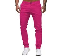 Jeans Slim para Hombre Clásico Cómodo Jeans regulares Vaqueros Rectos de Algodón Skinny, rosa rojo, XL