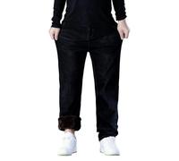Jeans térmicos para hombre, pantalón de invierno para hombre forrado, jeans térmicos de invierno para trabajo con forro polar de felpa, bolsillos de ojal, pantalones de mezclilla de pierna recta