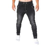 Jeans Vaqueros Pantalones Vaqueros Ajustados Para Montar Al Aire Libre Para Hombre Pantalones Vaqueros Ajustados Con Bolsillos A La Moda Pantalones Vaqueros Ajustados Con Tobillos Atados Xxl Negros