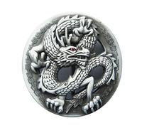 JEANSFRIEND Red Rhinestone Eye Classic Dragon Round Hebilla del cinturón Belt Buckle