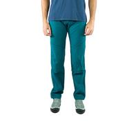 Pantalón Trekking o Escalada, para Hombre, Elástico y Resistente - Pantalón para Senderismo - Rodillas Reforzadas y Bajos Regulables (Turia Verde Ethnic, L)