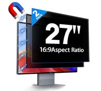JEAPKA Paquete de 2 filtros magnéticos de privacidad para computadora de diseño oculto de 27 pulgadas para monitor sin marco de pantalla ancha 16:9, protector de privacidad extraíble antiluz azul