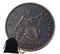 Jearls 1933 UK England 1 Penny George Great Britain Coin Shilling Coin-UK Old Coin-UK Old Coin-Great England Coins-Discover History of UK Coins Favorite Gift