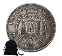 Jearls Monedas francesas históricas del emperador Napoleón de 1874 - Moneda conmemorativa sin circulación + bolsa de regalo KaiKBax