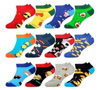 Jeasona 10/12 Pares de Calcetines Deportivos para Hombre Multicolor-1180, Algodón Divertidos Zapatillas, 43-46