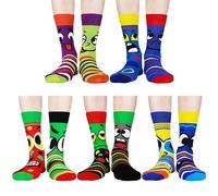 Jeasona 5 Pares Calcetines Hombre Divertidos 39-42 Pack Calcetines Graciosos con Dibujos Regalos Originales para Hombre Joven Padre Novio Hermano Marido, Navidad Cumpleaños San Valentin Dia del Padre