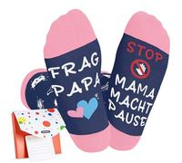 Jeasona Regalo de cumpleaños para mamá, calcetines divertidos para mujer, 39-42, algodón con texto en alemán "Mama macht Pause Geschenke für Frauen die alles haben Weihnachtsgeschenke für Mutte