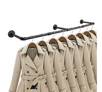 Jeasor Perchero de tubería industrial de hierro, barra para colgar ropa, montaje en pared, muy resistente, para dormitorio, lavadero, almacenamiento en el armario