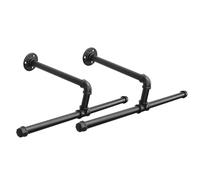 Jeasor Perchero industrial para colgar en la pared, barra colgante rústica vintage multiusos para ahorrar espacio en dormitorio, baño y lavandería, paquete de 2