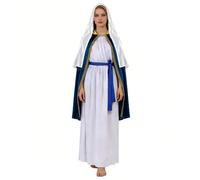 JEATHA Adultos Traje La Virgen María Ropa Cosplay Oriente Medio Árabe Maillot Manga Larga Disfraces Religiosos Azul M