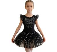 JEATHA Niña Vestido De Baile De Ballet para Niñas Tutu Tule De De De De Negro 7-8 años