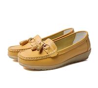 JeathFea Casual Mujeres Piso Hebilla Metálica Mocasín Cómodo Penny Loafer Ligero Mujeres Cuero Slip on Outdoor Mocasín Zapatos Barco