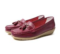 JeathFea Casual Mujeres Piso Hebilla Metálica Mocasín Cómodo Penny Loafer Ligero Mujeres Cuero Slip on Outdoor Mocasín Zapatos Barco