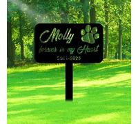 JeathFea Lápidas Personalizadas para Mascotas en Metal Exterior - Placas Conmemorativas para Perros y Regalo de Duelo por Pérdida