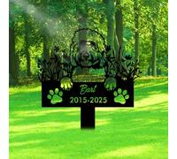 JeathFea Lápidas Personalizadas para Mascotas en Metal Exterior - Placas Conmemorativas para Perros y Regalo de Duelo por Pérdida