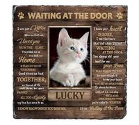 JeathFea Lapide commemorativa per Cane e Gatto, Pietra commemorativa Personalizzata per Animali Domestici, Targa a Forma di Cuore con Foto