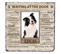 JeathFea Lapide commemorativa per Cane e Gatto, Pietra commemorativa Personalizzata per Animali Domestici, Targa a Forma di Cuore con Foto