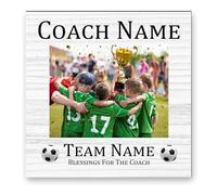 JeathFea Personalizado Placa de Regalo de Entrenador de Fútbol con Foto, Marco Personalizado, Personalizar Nombre, Regalo Fin de Temporada Equipo - Recuerdo Entrenador Fútbol