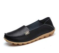 JeathFea Sandalias y Pantuflas para Mujer Zapatos Casuales de Mocasín con Cabeza Redonda Mocasines De Cuero Cómodos Enfermera Que Camina Salvaje ZapatosSuaves De Conducción Transpirables