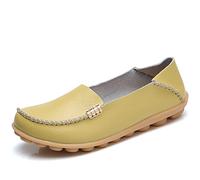 JeathFea Sandalias y Pantuflas para Mujer Zapatos Casuales de Mocasín con Cabeza Redonda Mocasines De Cuero Cómodos Enfermera Que Camina Salvaje ZapatosSuaves De Conducción Transpirables