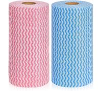 JEBBLAS Rollo de 200Pcs multipropósito de Tela no-Tejida Antiadherente limpiando Trapos casa Limpieza paño Cocina Plato bayeta