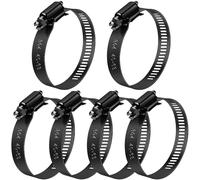 Jeboler Abrazaderas de manguera negras de 40 a 63 mm, 6 unidades, para piscina, de acero inoxidable, pequeñas abrazaderas para manguera de tubo, surtido de bridas de manguera para el hogar, tubo de