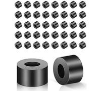 Jeboler ABS Separadores de 50 unidades M8, separadores de plástico redondo negro, arandelas de nailon, aislamiento, manguitos espaciadores sin rosca, manguito espaciador para tornillos, 14 x 8 mm